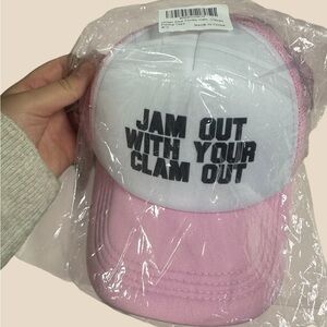 Pink and White Graphic Trucker Hat